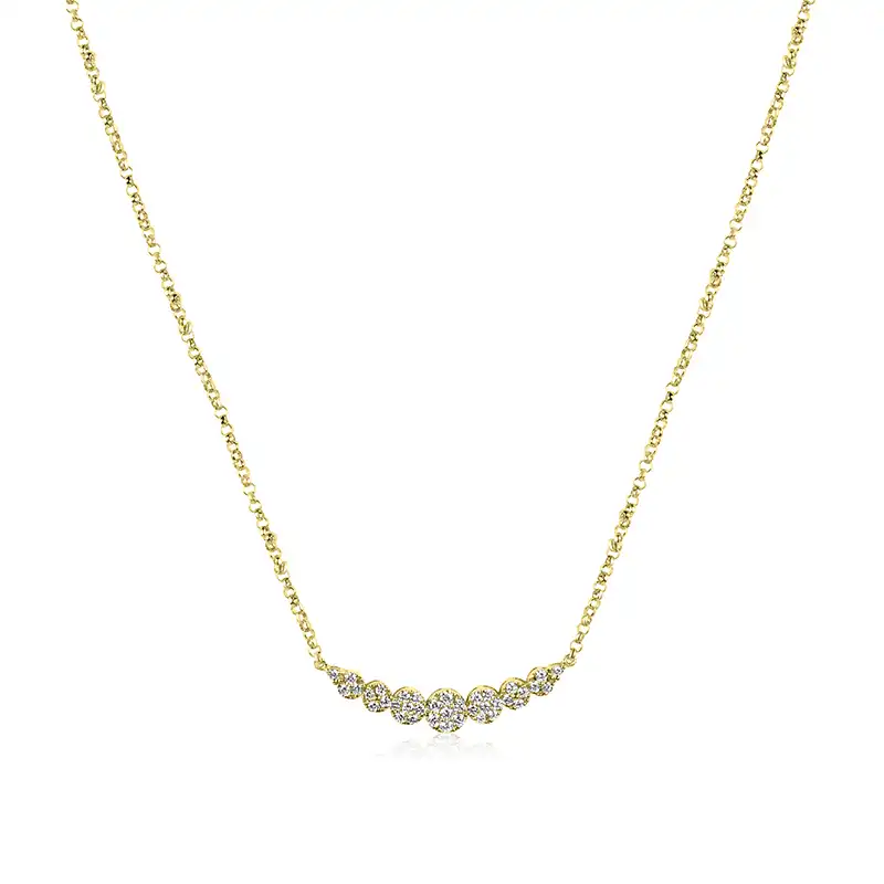 Exquisite Diamond Necklace & Earrings in 18K Yellow Gold